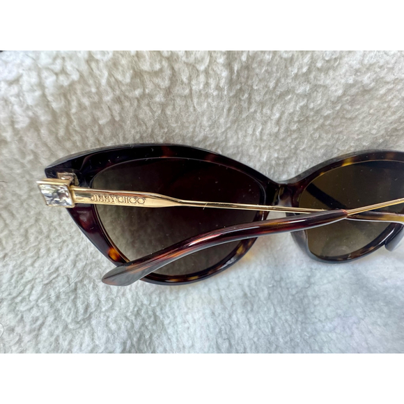 JIMMY CHOO Sunglasses Brown Tortoise & Gold - Picture 3 of 5